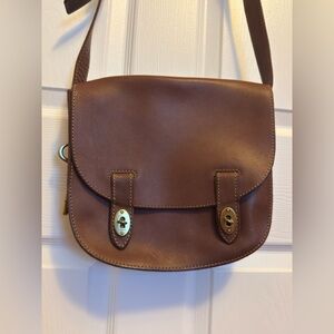 Chic Brown Leather Crossbody Satchel Bag